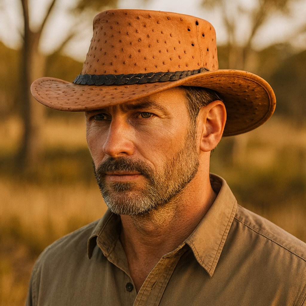 Klobouk z pštrosí kůže