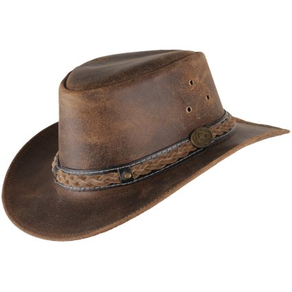Australský klobouk kožený - WILLIAMS (Velikost 61 cm (XL))