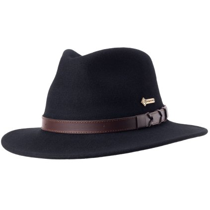 Australský klobouk vlněný černý - NORTON (Velikost 61 cm (XL))