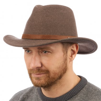 Australský hnědý klobouk vlněný - BULMAN (Velikost 61 cm (XL))