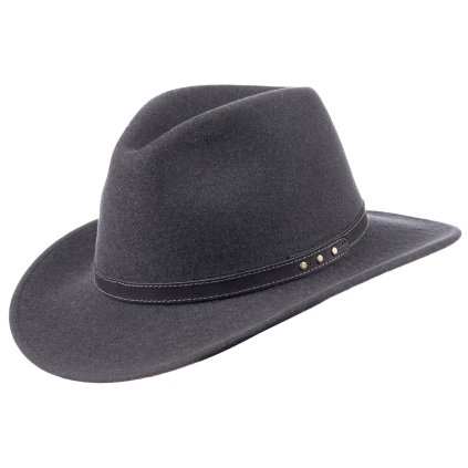 Australský šedý klobouk vlněný - BULMAN (Velikost 61 cm (XL))