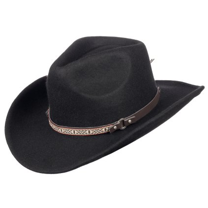 Australský černý klobouk vlněný - REEVES (Velikost S-M)