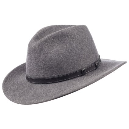 Australský šedý klobouk vlněný - STAMFORD (Velikost 61 cm (XL))