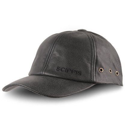Australská černá kšiltovka kožená - LEATHER CAP (Velikost Unisize (S-XL))