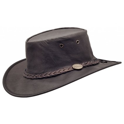 Australský hnědý klobouk kožený s klokaní kůže (skládací) - SQUASHY SUNDOWNER KANGAROO