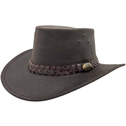Hnědý kožený klobouk - Wallaroo Oil Jacaru (Velikost 63/64cm (XXL))