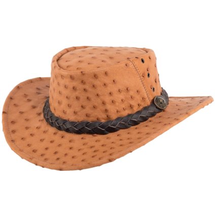 Australský klobouk kožený - OSTRICH (Velikost 61 cm (XL))