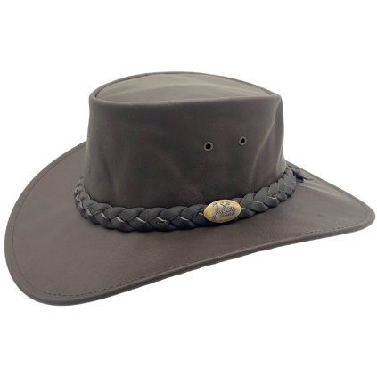 Australský hnědý klobouk kožený z klokaní kůže - Jacaru (Velikost 63/64cm (XXL))