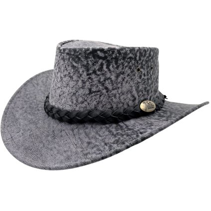 Australský šedý klobouk kožený z klokaní kůže - Kangaroo Stonewash (Velikost 63/64cm (XXL))