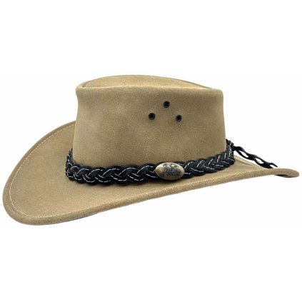 Béžový kožený semišový klobouk - Wallaroo (Velikost 61/62cm (XL))