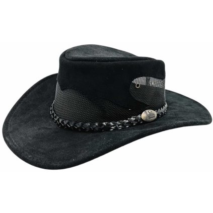 Jacaru Blaze černý – letní australský klobouk s prodyšnou korunou (Velikost 63/64cm (XXL))