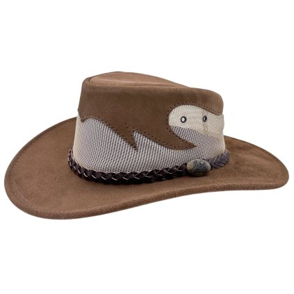 Jacaru Blaze hnědý – letní australský klobouk s prodyšnou korunou (Velikost 63/64cm (XXL))