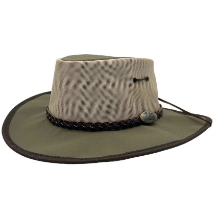 Jacaru Bush Breeze Camper khaki – letní plátěný klobouk s prodyšnou korunou (Velikost 63/64cm (XXL))