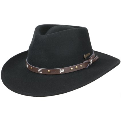 Australský černý klobouk vlněný - EMERALD (Velikost 61 cm (XL))