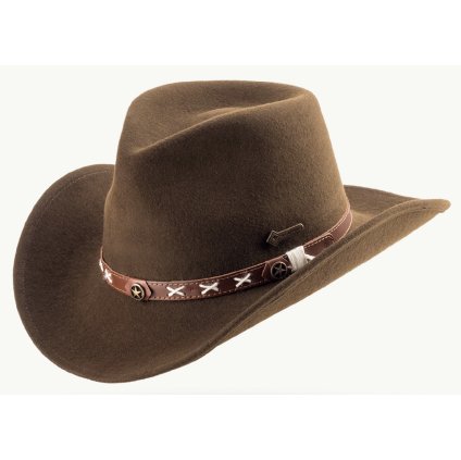 Australský hnědý klobouk vlněný - SMOKEY (Velikost 61 cm (XL))