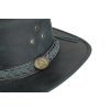 Australský klobouk kožený černý - WILLIAMS (Velikost 61 cm (XL))