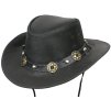 Australský černý klobouk kožený - CONCHO SCIPPIS (Velikost 61 cm (XL))
