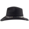 Australský černý klobouk vlněný - MACKAY (Velikost 61 cm (XL))