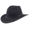 Australský černý klobouk vlněný - STAMFORD (Velikost 61 cm (XL))