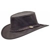 Australský hnědý klobouk kožený s klokaní kůže (skládací) - SQUASHY SUNDOWNER KANGAROO
