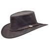 Australský hnědý klobouk kožený z klokaní kůže (skládací) -  SQUASHY SUNDOWNER KANGAROO (Velikost 63 cm (XXL))
