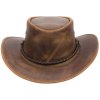 Hnědý kožený klobouk OUTBACK LEGEND