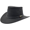 Černý kožený klobouk - Wallaroo Oil Jacaru (Velikost 63/64cm (XXL))