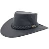 Australský černý klobouk kožený z klokaní kůže - Jacaru (Velikost 63/64cm (XXL))