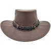 Hnědý kožený klobouk z klokaní kůže - Nomad Jacaru (skládací) (Velikost 63/64cm (XXL))