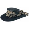Jacaru Shady Lady – černý dámský australský klobouk z broušené kůže (Velikost 61/62cm (XL))