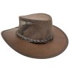 Jacaru Roo Koolaroo hnědý – skládací klobouk z klokaní kůže s prodyšnou korunou (Velikost 63/64cm (XXL))