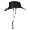 Australský kožený klobouk Ironbark – hnědý s pleteným páskem a šňůrkou (Velikost 61 cm (XL))