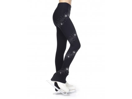 leggings termico per pattinaggio con spirale di cristalli