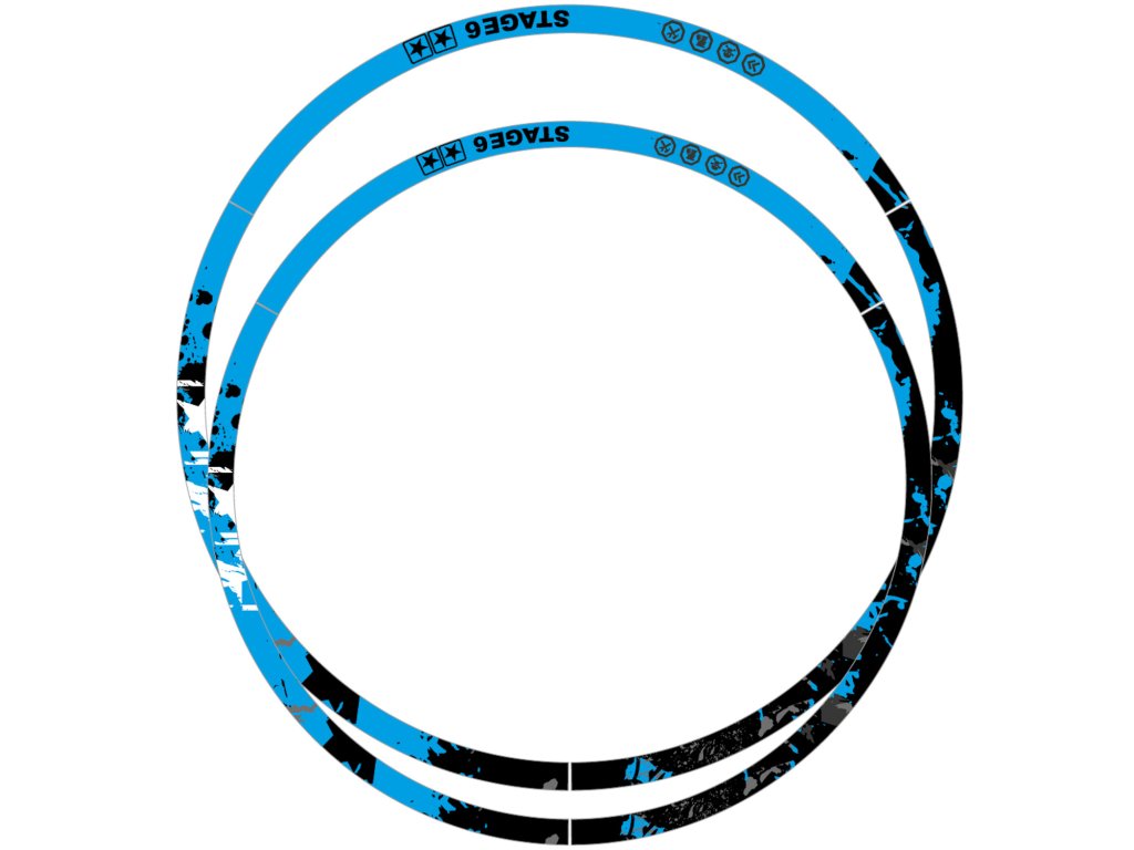 Samolepky na ráfky 12" a 13" Stage6 modro - černá