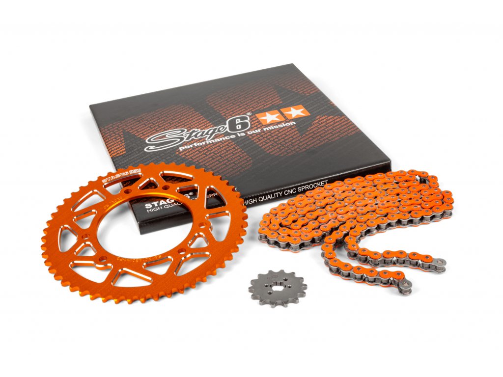 340134 6 retezova sada 14x53 420 stage6 alu cnc oranzova derbi drd pro