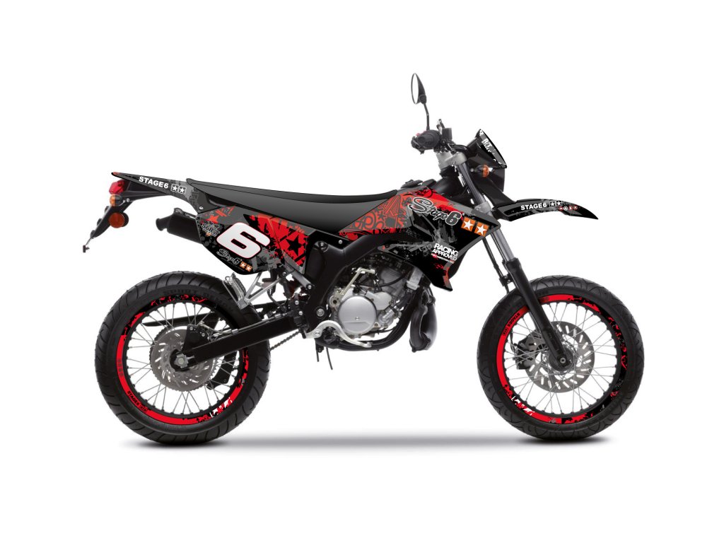 Sada polepů Stage6 červeno - černá Yamaha DT 50 / MBK X-Limit 50