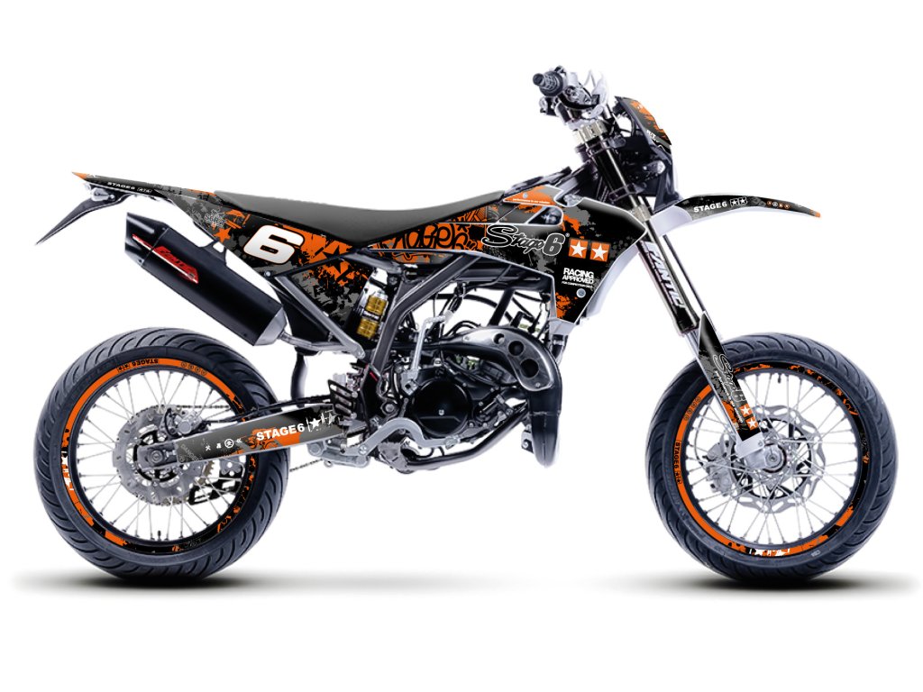 Sada polepů Stage6 oranžovo - černá Fantic XM 50