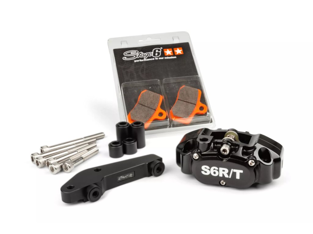 4-Pístkový brzdový třmen s adaptérem Brembo Stage6 R/T černý