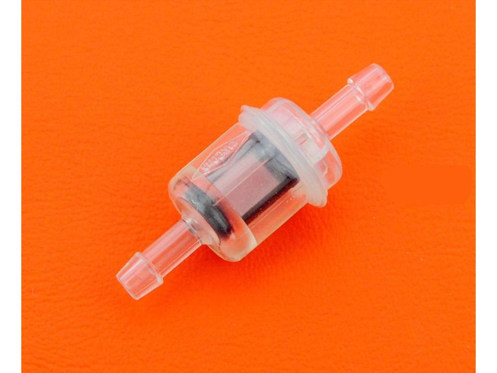 Fuel filter Karcoma plastic 6mm for Zündapp CS, CX, Hai, M 50, Bergsteiger, GTS, C, KS, Star, Hercules Prima, M, Optima, K Ultra, MK, Kreidler Florett, Flory