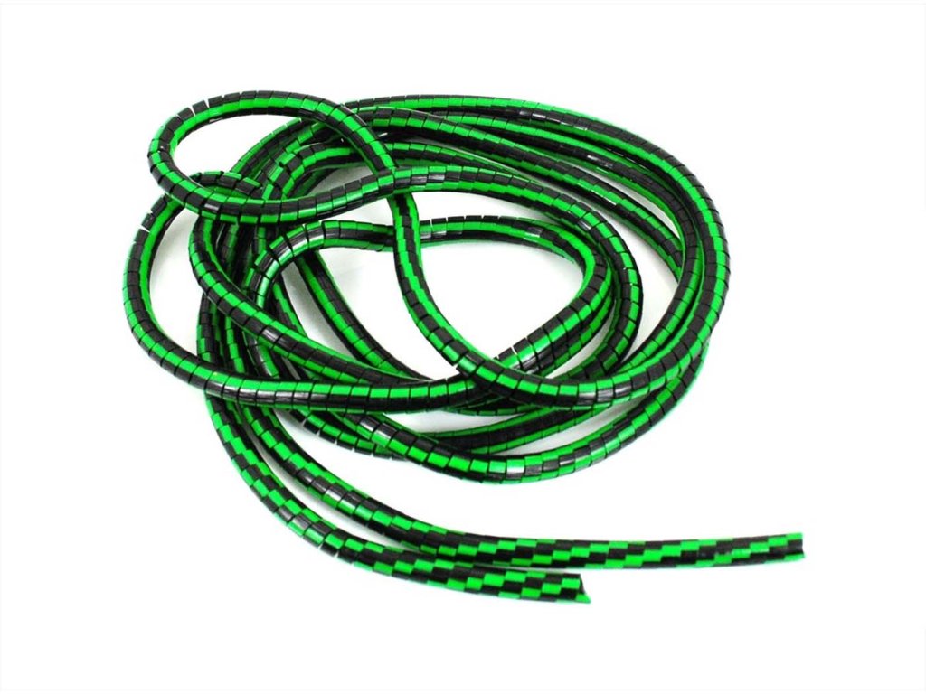 Cable cover length 200cm diameter 5-8mm color black/green for moped, moped, mokick, moped, motorcycle, chopper, custom bikes