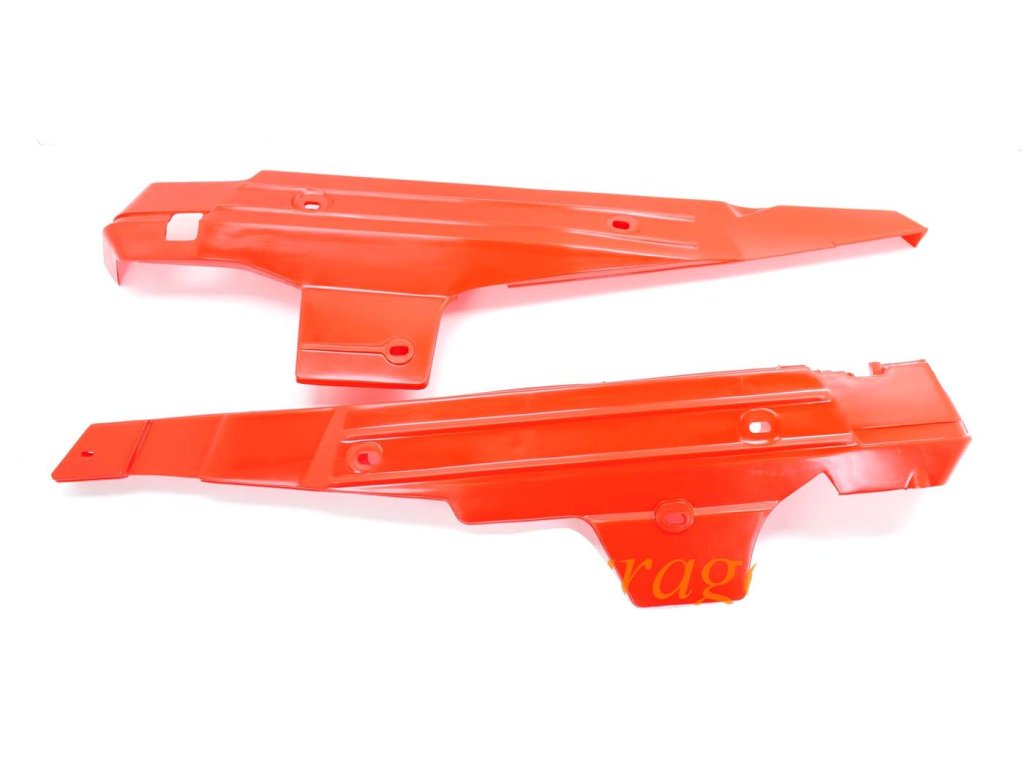 Side panels moped 2 pieces color red for Puch Maxi S moped mokick