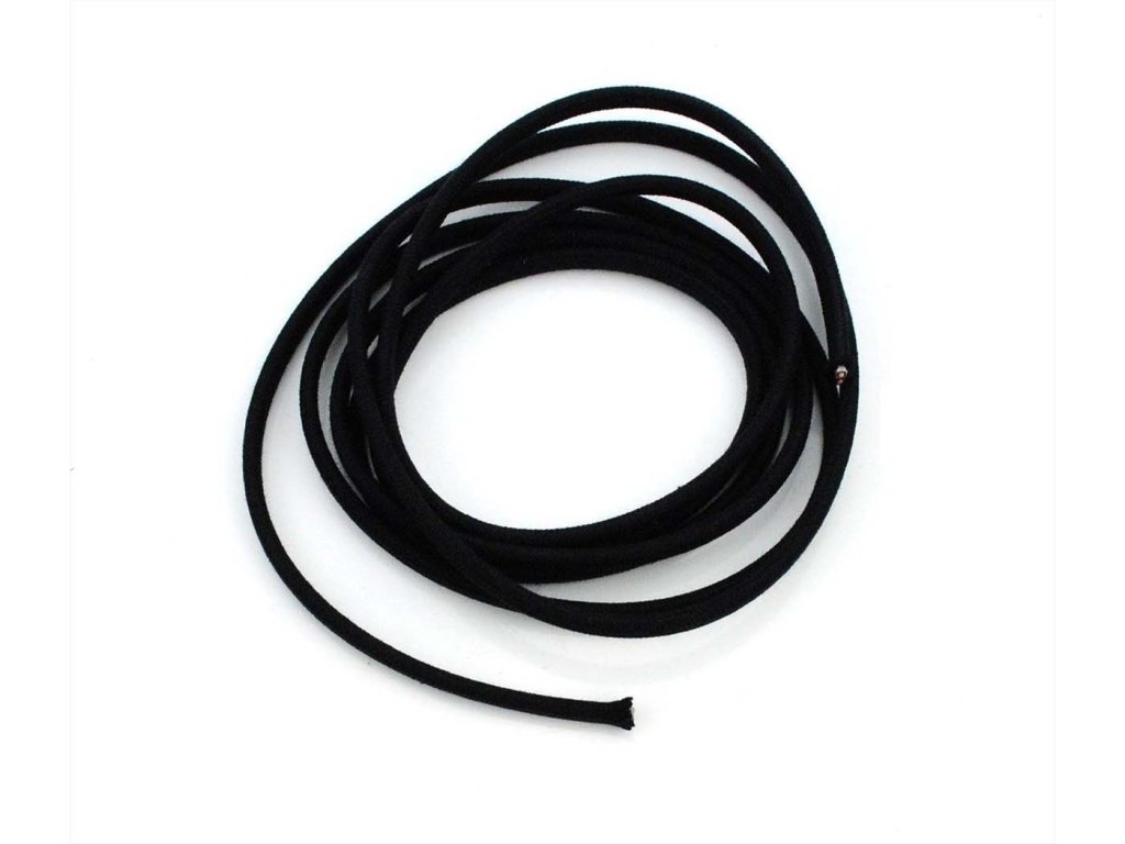 Power cable textile braided 2m 1,0qm black for moped, moped, mokick, motorcycle, vintage scooter