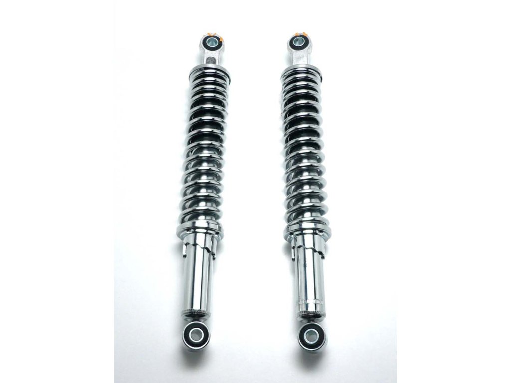 Chrome struts 365mm 5-way adjustable 8mm mounting for Kreidler Florett K 54 RS, RMC, Zündapp CX 25, 50 Hai Type 448, Hercules KX 5