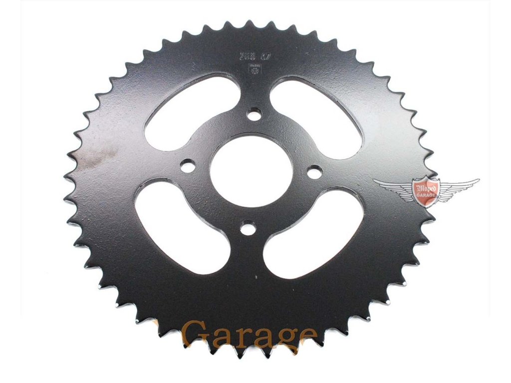Sprocket Esjot steel 47 teeth black for Hercules Prima 1, 2, 3, 4, 5, 6, MP MF M HR Hobby Rider, P MX SX, Optima Pronto, Presto, Garelli Cross 40, KTM 505 Automatic, 2 speed, Zündapp A 25 Automatic Type 460-01, 460-02