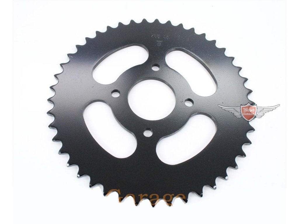 Sprocket Esjot Reinforced 45 teeth 4 hole Black for Hercules Prima 1, 2, 3, 4, 5, 6, MP MF M HR Hobby Rider, P MX SX, Optima Pronto, Presto, Garelli Cross 40, KTM 505 Automatic, 2 speed, Zündapp A 25 Automatic Type 460-01, 460-02