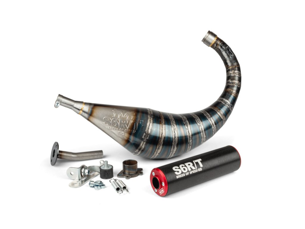 Výfuk Stage6 R/T 70 - 80 ccm, Derbi, červeno - černá