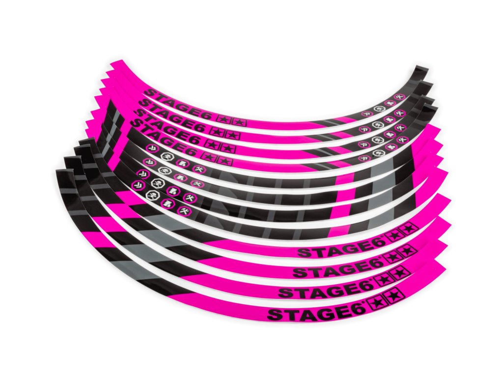 Sada samolepek na ráfek pro 17" kola Stage6, růžová