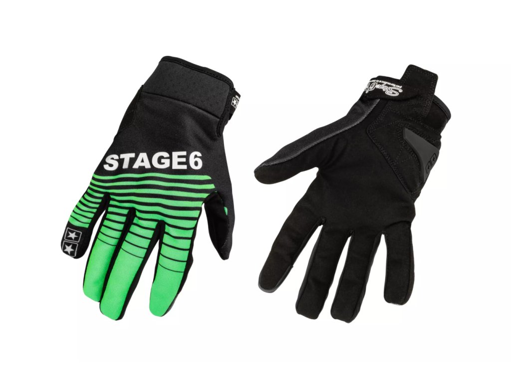 Motocyklové rukavice Stage6 Street Pure zelená / černá M