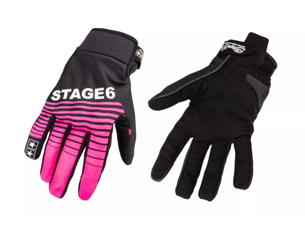 Motocyklové rukavice Stage6 Street Pure růžová / černá XL