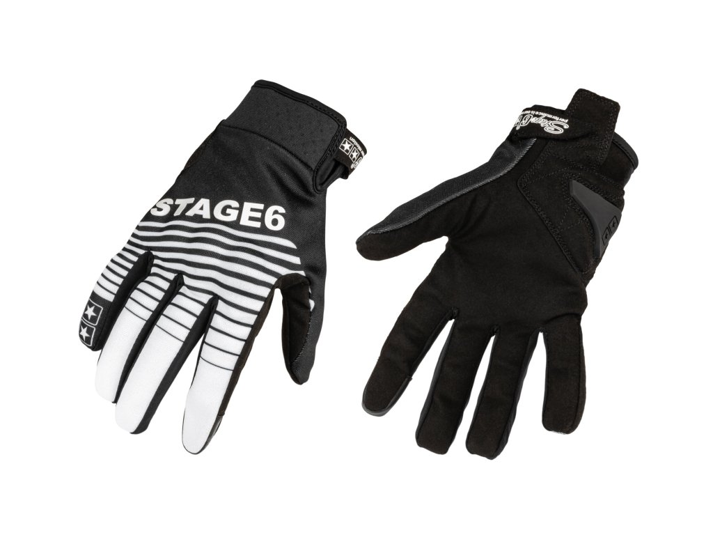 Motocyklové rukavice Stage6 Street Pure bílá / černá L